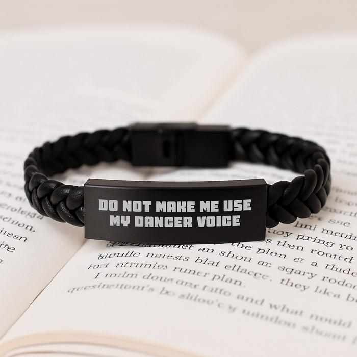 A Dancer's Delight - Funny Quote Gifts for Dancers from Friends on Christmas - Interlaced Leather Bracelet - Image 3