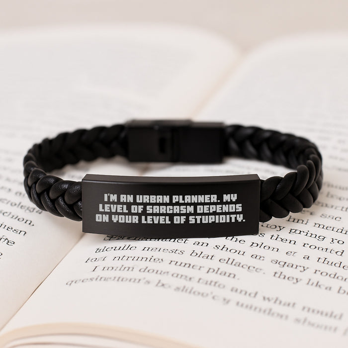 Urban Planner Sarcasm Humor Funny Gift for Mom Mother's Day Interlaced Leather Bracelet from Husband - Image 3