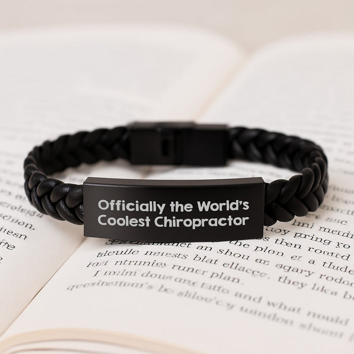 Chiropractor Gifts for Men - Funny Quote Interlaced Leather Bracelet - Gifts from Family to Father's Day Unique Gift for Chiropractor - Image 3