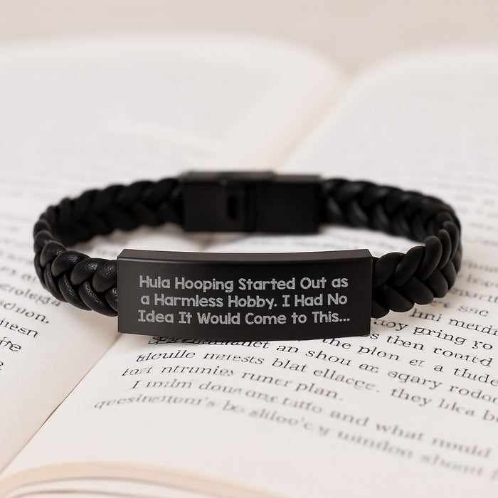 Funny Hula Hooping Gifts for Men from Friends - Interlaced Leather Bracelet for Teenage Boys Grads - Image 3