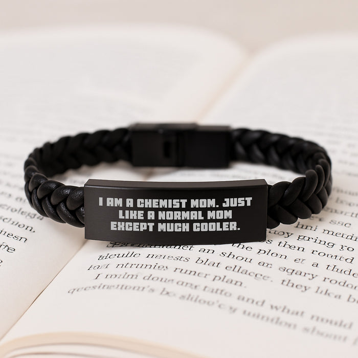 Chemist Mom's Favorite Interlaced Leather Bracelet, Funny Graduation Gift for Chemist Women, Gifts from Family to Daughter, Mom's Cool Chemistry Style - Image 3