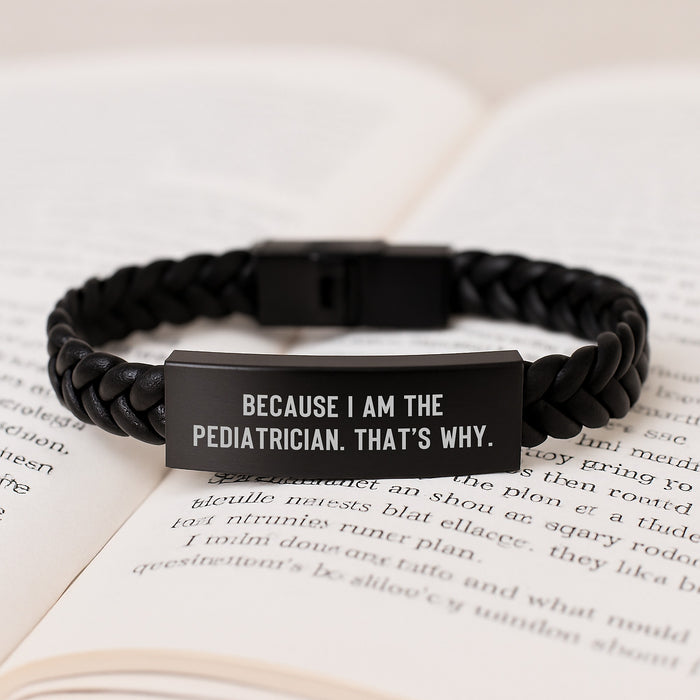 Funny Pediatrician Quote Interlaced Leather Bracelet Gifts for Men from Family, Inspirational Graduation Unique Gifts for Pediatricians Men Women Friends - Image 3