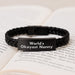 Funny Nanny Gifts for Graduation Unique Interlaced Leather Bracelets from Family, Friends, Coworkers - Okayest Nanny Quote - Image 3