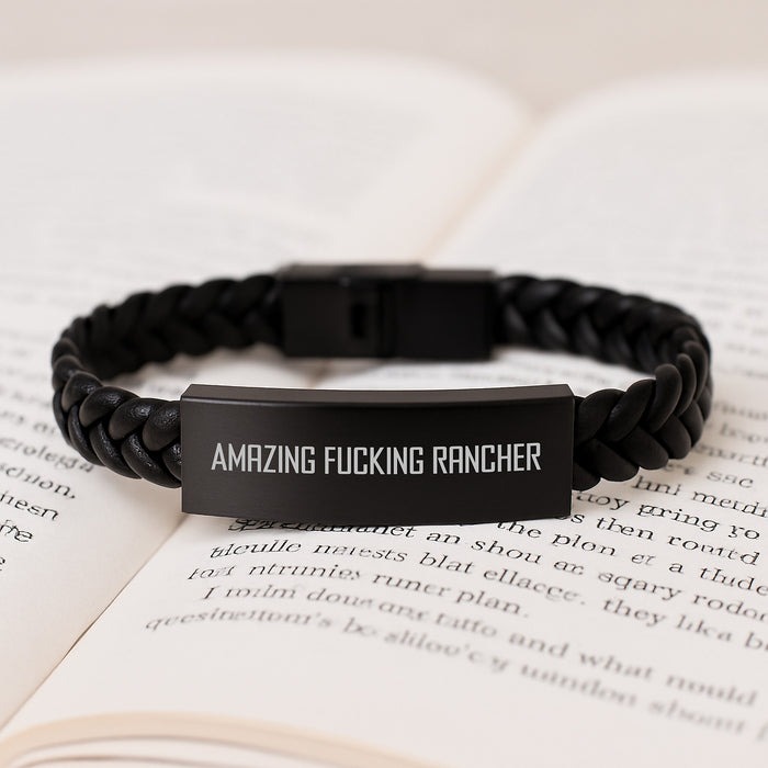 Funny Rancher Interlaced Leather Bracelet Gifts for Men Friends Family Graduation Unique - Image 3
