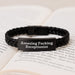 Funny Gifts for Receptionist Men Women Coworkers, Interlaced Leather Bracelet for Graduation Unique Gifts from Friends Family, 'Amazing F--king Receptionist' Quote Engraved Stainless Steel Bracelet - Image 3