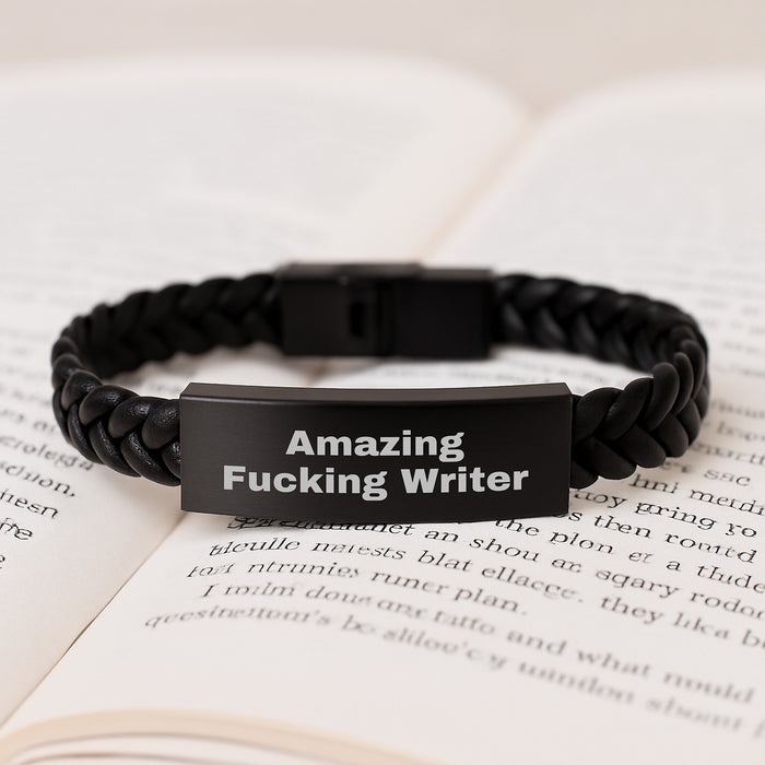 Funny Writer Gifts Interlaced Leather Bracelet for Men - Great Graduation Unique Gifts from Friends - Image 3
