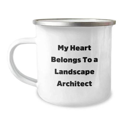 Funny Landscape Architect Gifts from Men to Friends - My Heart Belongs To A Landscape Architect Valentine's Camping Mug - Image 1