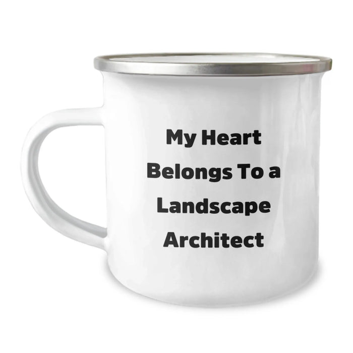 Funny Landscape Architect Gifts from Men to Friends - My Heart Belongs To A Landscape Architect Valentine's Camping Mug - Image 1