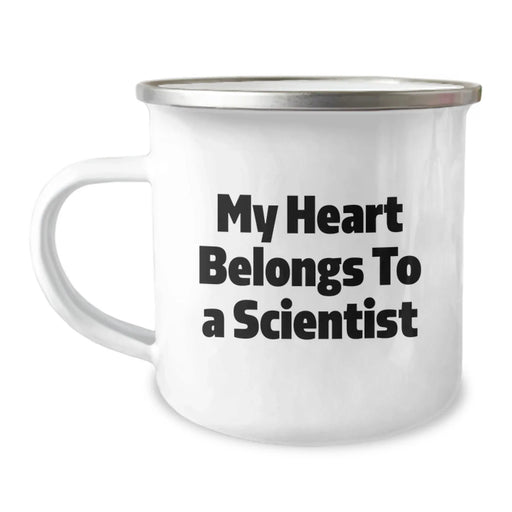 Funny Scientist Gifts from Friends - My Heart Belongs To A Scientist Birthday Unique Gifts for Scientist Men Stainless Steel Camping Mug - Image 1