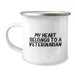 Veterinarian Funny Mugs, 'My Heart Belongs To A Veterinarian' Birthday Unique Gifts from Friends to Family, 12 oz Camping Mug - Image 1