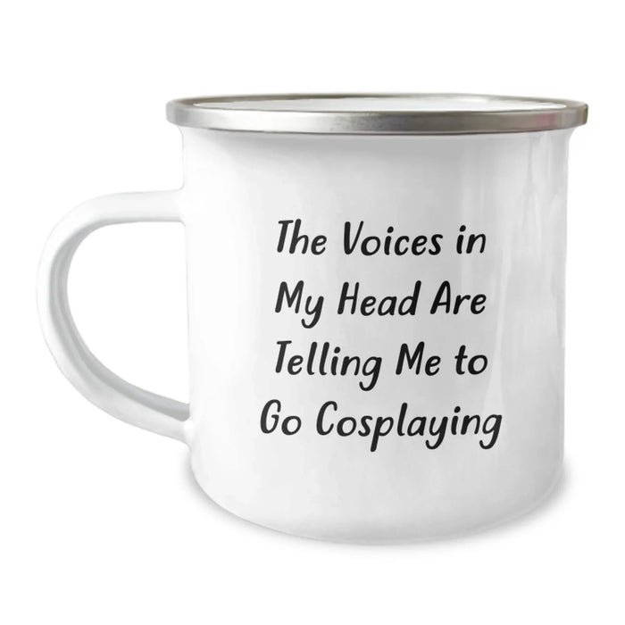 Funny Cosplaying Gifts for Cosplayers - The Voices In My Head Are Telling Me To Go Cosplaying Birthday Unique Gifts from Friends - Camping Mug - Image 1