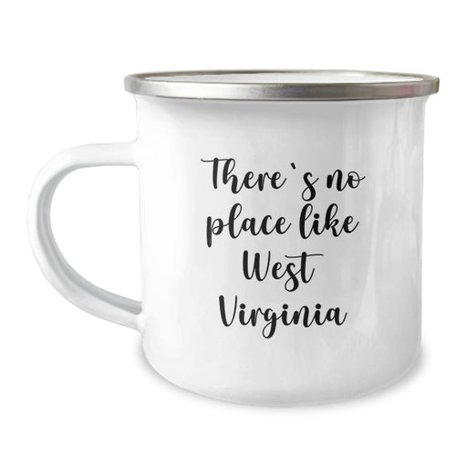 West Virginia Gifts for Men from Friends, West Virginia Camping Mug, 'There's No Place Like West Virginia' Funny Birthday Unique Gift for West Virginia Lovers - Image 1