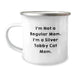Funny Silver Tabby Cat Mom Camping Mug - Gifts from Friends, Family, or Coworkers for Christmas Unique Gifts, Silver Tabby Cat Enthusiasts, Cat Lovers, Mom - Image 1