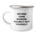 Funny Game Warden Gifts from Family - 'Figure It Out Yourself' Camping Mug for Graduation, Stainless Steel with Enamel Finish, 12 oz Capacity - Image 1