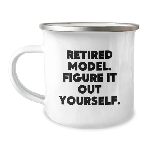 Funny Model Gifts for Him - Retired Model Figure It Out Yourself Camping Mug, Birthday Unique Gifts from Friends - Image 1