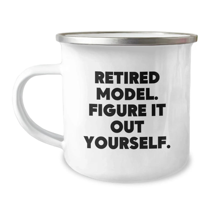 Funny Model Gifts for Him - Retired Model Figure It Out Yourself Camping Mug, Birthday Unique Gifts from Friends - Image 1