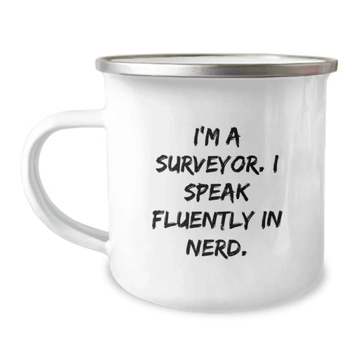 Funny Surveyor Gifts for Men - 'I Speak Fluently In genius.' Camping Mug, Christmas Unique Gifts from Friends to Surveyor Enthusiasts - Image 1