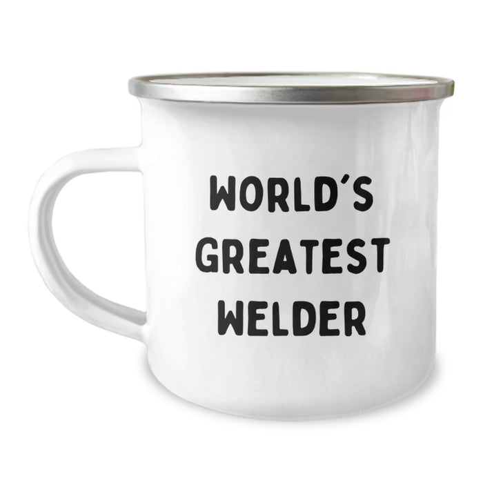 Welder Gifts for Him, Funny World's Greatest Welder Camping Mug, 12 oz Stainless Steel with Enamel Finish, Birthday Unique Gifts from Friends, Coworkers, Family - Image 1
