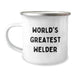 Welder Gifts for Him, Funny World's Greatest Welder Camping Mug, 12 oz Stainless Steel with Enamel Finish, Birthday Unique Gifts from Friends, Coworkers, Family - Image 1