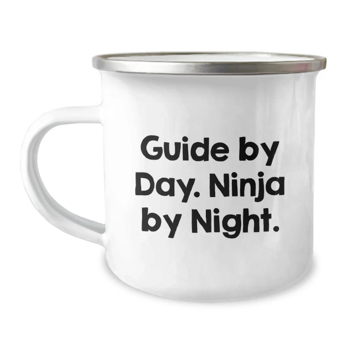 Christmas Guide Gifts for Men by Day, Ninja by Night - Funny Camping Mug - Image 1