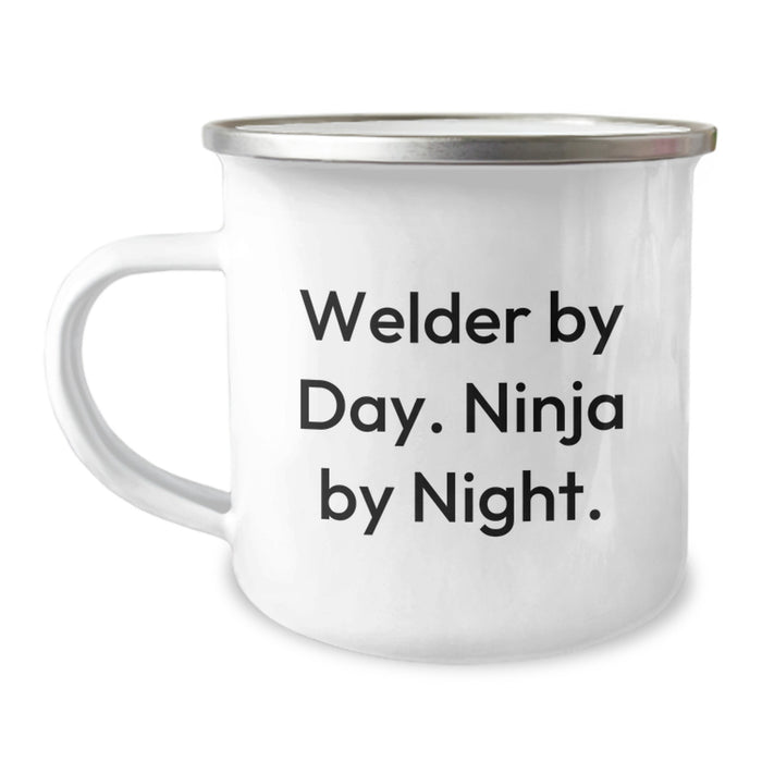 Welder Gifts, Funny Quote, 'Welder By Day. Ninja By Night.' for Men, Unique Christmas Unique Gifts, Camping Mug for Welder Enthusiasts - Image 1