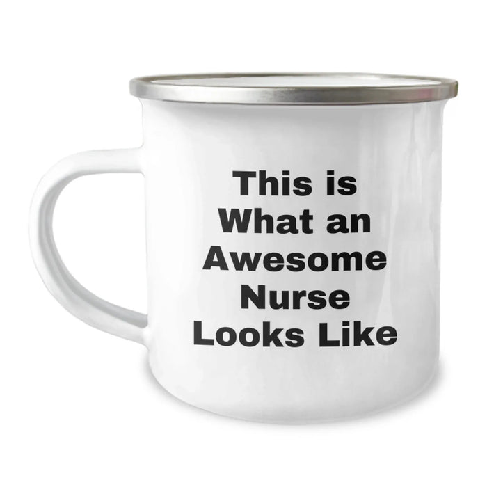 Funny Inspirational Christmas Unique Gifts for Awesome Nurses, Funny Camping Mug for Men Women Coworkers Family, This Is What An Awesome Nurse Looks Like - Image 1