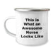 Funny Inspirational Christmas Unique Gifts for Awesome Nurses, Funny Camping Mug for Men Women Coworkers Family, This Is What An Awesome Nurse Looks Like - Image 1