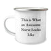 Funny Nurse Gifts from Men, Unique Christmas Unique Gifts for Nurse, Camping Mug with 'This Is What An Awesome Nurse Looks Like' - Image 1