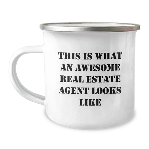 Funny Real Estate Agent Gifts for Birthday, Camping Mug with Inspirational Quote, Gifts from Friends to Real Estate Agent, Men, Women, Birthday Unique Gifts - Image 1