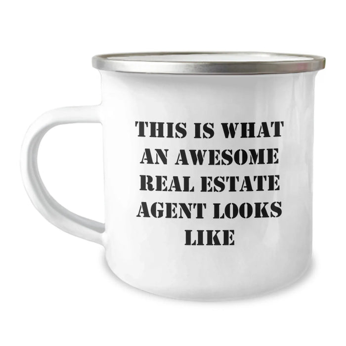 Funny Real Estate Agent Gifts for Birthday, Camping Mug with Inspirational Quote, Gifts from Friends to Real Estate Agent, Men, Women, Birthday Unique Gifts - Image 1