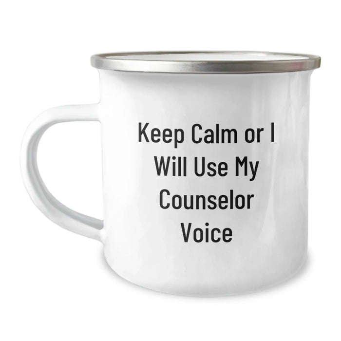 Counselor Gifts, Funny Christmas Mugs for Men, Women, Friends, Coworkers, Family, Keep Calm Or I Will Use My Counselor Voice - Image 1