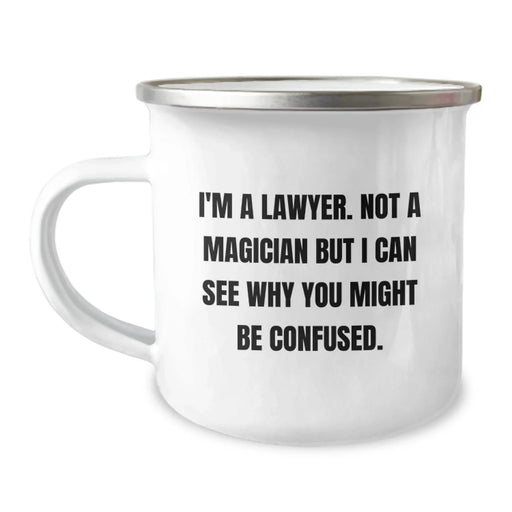 Funny Lawyer Gifts for Men - 'I'm A Lawyer. Not A Magician', Unique Camping Mug for Christmas Unique Gifts from Friends and Family - Image 1