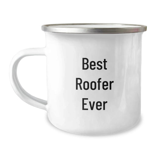 Funny Roofer Gifts from Friends - Best Roofer Ever Camping Mug for Christmas Unique Gifts - Stainless Steel with Colorful Enamel Finish, 12 oz - Image 1