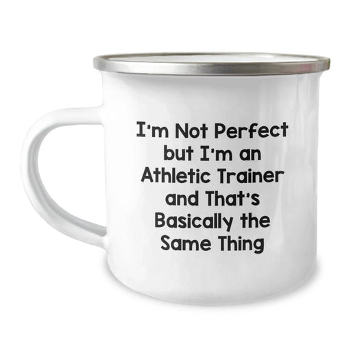 Funny Athletic Trainer Gifts from Friends for Men's 12 oz Stainless Steel Camping Mug - Image 1