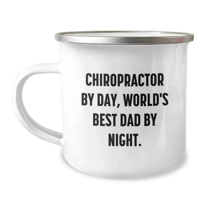 Funny Chiropractor Gifts for Dad, World's Best Chiropractor by Day, Camping Mug, Valentine's Unique Gift from Men - Image 1