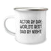 Actor Gifts: Actor By Day, World's Best Dad By Night. Funny Camping Mug for Birthday - Image 1