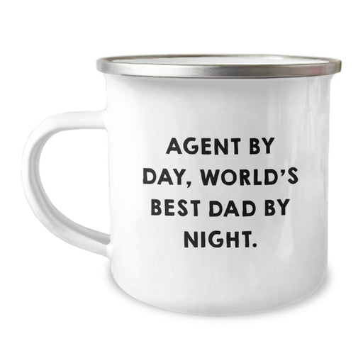 Agent By Day Funny Gifts from Mom to Agent on Birthday, World's Best Dad By Night Camping Mug, Perfect for Agent Enthusiasts, Agent Lover, and Agent Friends - Image 1