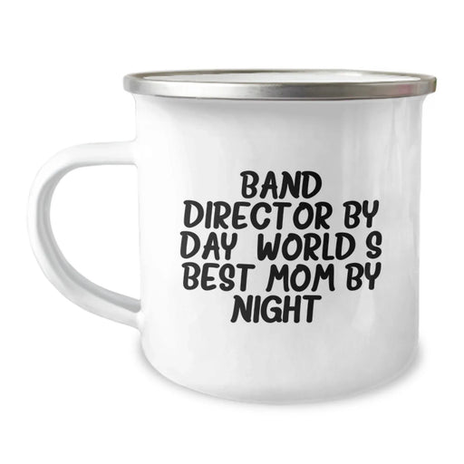 Funny Band Director Gifts Camping Mug - 'Band Director By Day, World's Best Mom By Night.' for Graduation - Gifts from Mom to Band Director - Image 1