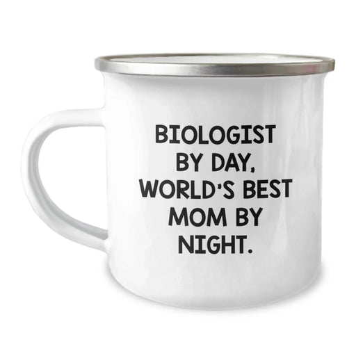 Funny Biologist Gifts for Graduation - Camping Mug for Mom, 'Biologist By Day, World's Best Mom By Night.' - Gifts from Family, Friends, or Coworkers - Image 1