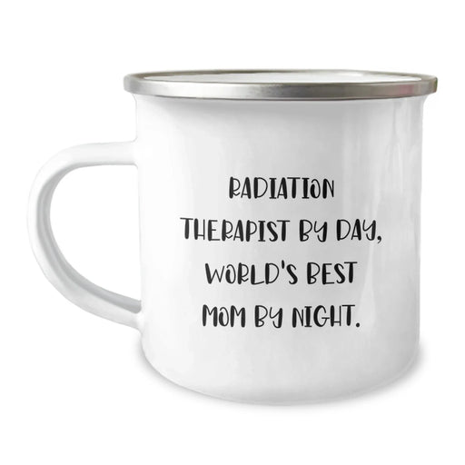Funny Radiation Therapist Gifts for Men - World's Best Mom by Night Camping Mug, Valentine's Unique Presents from Friends - Image 1