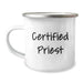Funny Quote Gifts from Men to Priest Friends for Graduation - 12 oz Stainless Steel Camping Mug - Image 1