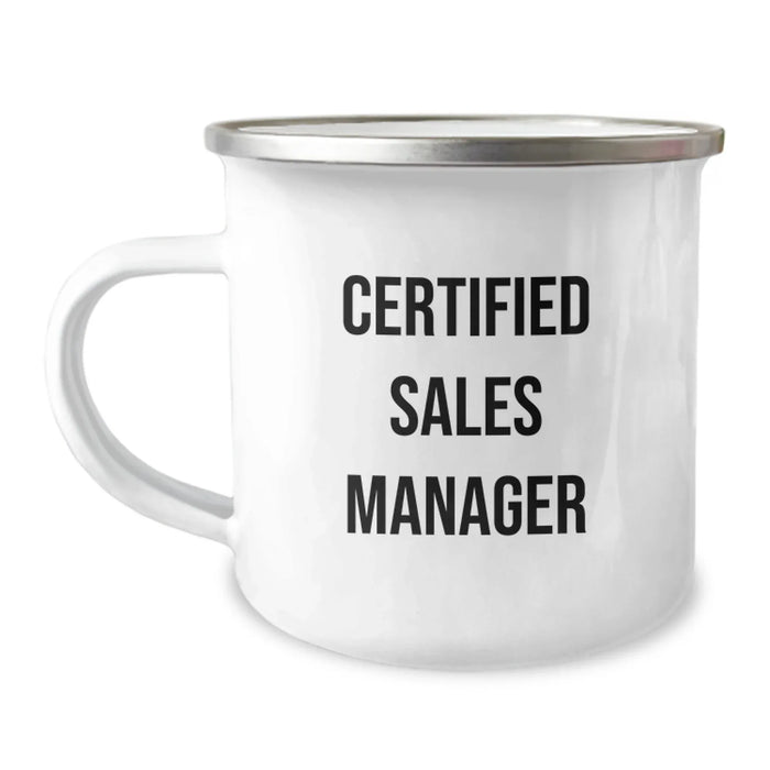 Funny 'Certified Sales Manager' Mugs for Men Gifts from Family, Perfect Camping Mug for Sales Manager, Inspirational Quote Christmas Unique Gifts - Image 1