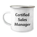 Funny Quote Gifts from Friends for Sales Manager - Certified Sales Manager Camping Mug, Christmas Unique Gifts - Image 1