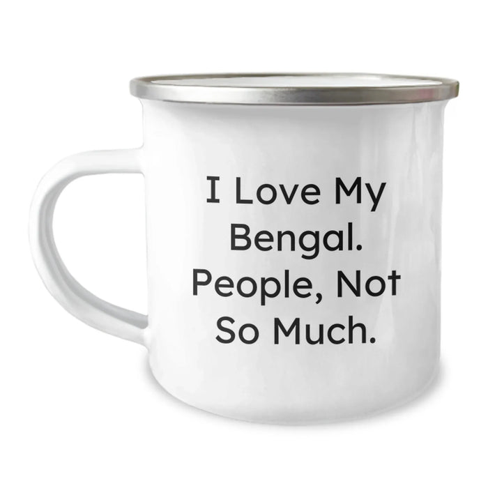 Funny Bengal Cat Gifts - Christmas Unique Gifts for Bengal Cat Lovers - Camping Mug with I Love My Bengal. People, Not So Much. - Image 1