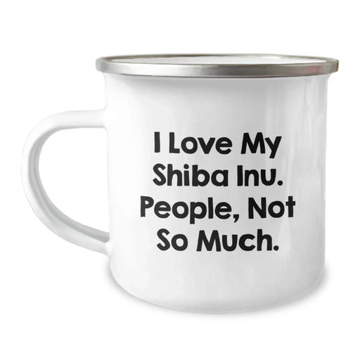Funny Shiba Inu Dog Lover Gifts from Men, Women, or Friends for Christmas Unique Presents - Shiba Inu Camping Mug, I Love My Shiba Inu People Not So Much - Image 1