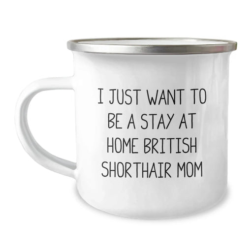 British Shorthair Cat Lovers Gifts from Mom to Daughter Birthday Unique Mugs with Funny Quote 'I Just Want To Be A Stay At Home British Shorthair Mom' - Image 1