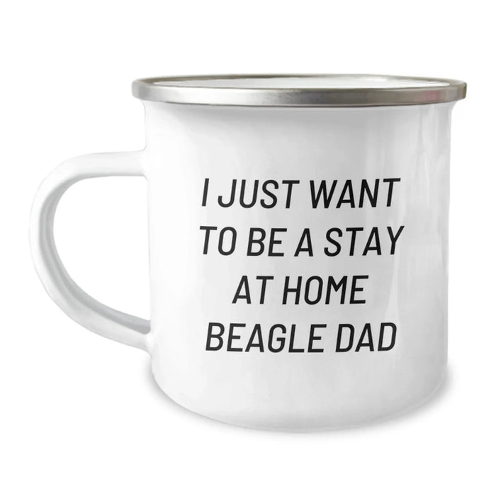 Beagle Dog Dad Camping Mug, Funny Gifts for Men from Family, Stay at Home Beagle Dad Quote, Unique Christmas Unique Gifts for Beagle Lovers - Image 1