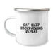 Funny Backpacking Camping Mug Gifts for Men, Unique Valentine's Unique Gifts from Friends, Perfect for Outdoor Enthusiasts who Love to Eat, Sleep, Backpacking, Repeat. - Image 1