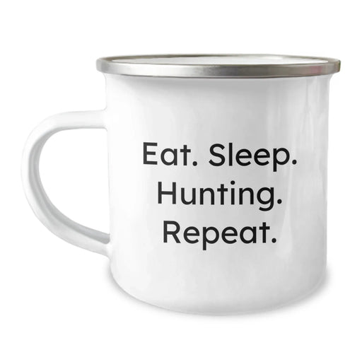 Funny Hunting Gifts for Men - Eat. Sleep. Hunting. Repeat. Camping Mug, Christmas Unique Gifts from Friends - Image 1