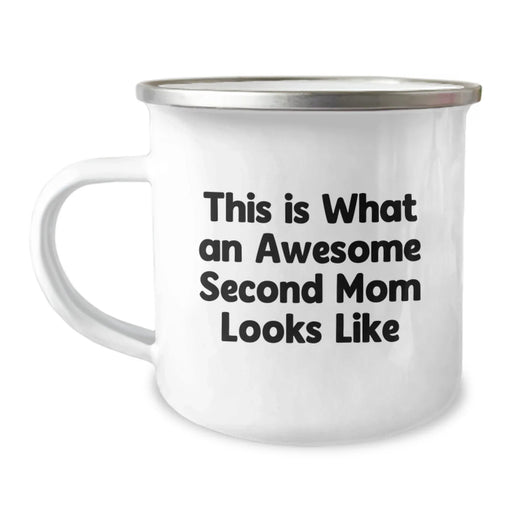 Funny Second Mom Gifts from Women, Birthday Unique Presents for Second Mom, 'This Is What An Awesome Second Mom Looks Like' Camping Mug - Image 1
